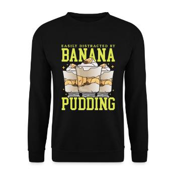 Bananenpudding Bananen Pudding Geschenk - Unisex Pullover - Schwarz - Vorne - Alina (178cm) & Michal (187cm)