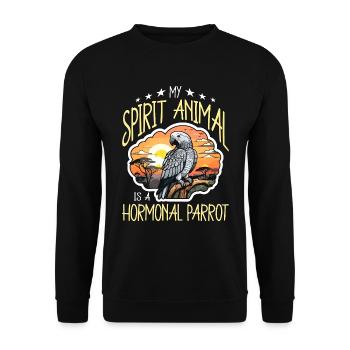 Gris africain mon animal est un amoureux des oiseaux perroquets - Sweat-shirt Unisexe - noir - Devant - Alina (178cm) & Michal (187cm)