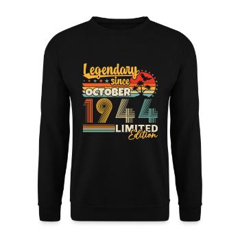 October 1944 Vintage Retro Birthday Gift - Unisex Sweatshirt - black - Front - Alina (178cm) & Michal (187cm)