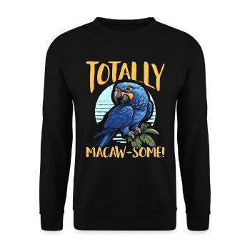 Macaw Bird Totally Macaw-some Parrot Macaw Lover - Unisex Sweatshirt - black - Front - Alina (178cm) & Michal (187cm)
