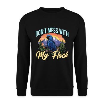 Macaw Bird Don't Mess With Bird Owner Macaw Lover - Unisex Pullover - Schwarz - Vorne - Alina (178cm) & Michal (187cm)