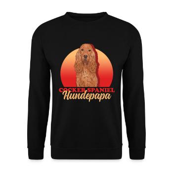 Cocker Spaniel chien papa | Cadeau Cocker Spaniel - Sweat-shirt Unisexe - noir - Devant - Alina (178cm) & Michal (187cm)