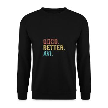 Cool guys are called Avi - Unisex Pullover - Schwarz - Vorne - Alina (178cm) & Michal (187cm)