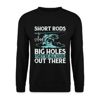 Pêche Sur Glace Cannes Courtes Et Gros Trous Pêcheurs Sur Glace - Sweat-shirt Unisexe - noir - Devant - Alina (178cm) & Michal (187cm)