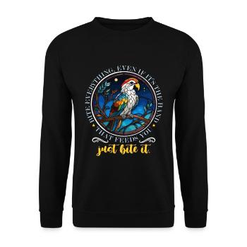Parrot Bite Everything Even If It's Ornithologist - Unisex Sweatshirt - black - Front - Alina (178cm) & Michal (187cm)