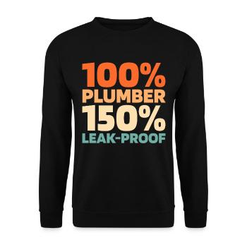 Plumber Installer - Unisex Sweatshirt - black - Front - Alina (178cm) & Michal (187cm)