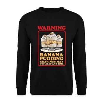 Bananenpudding Bananen-Pudding Geschenk - Unisex Pullover - Schwarz - Vorne - Alina (178cm) & Michal (187cm)