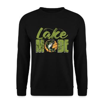 Bass Fishing Lake Mode Pêche à la mouche Bass Fisherman - Sweat-shirt Unisexe - noir - Devant - Alina (178cm) & Michal (187cm)