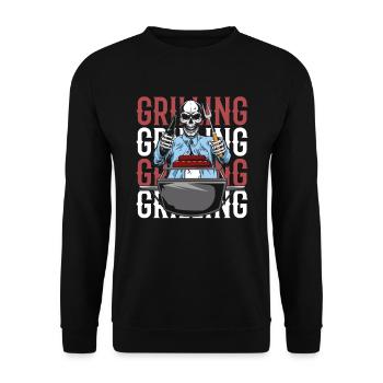 Bbq Grilling - Unisex Sweatshirt - black - Front - Alina (178cm) & Michal (187cm)