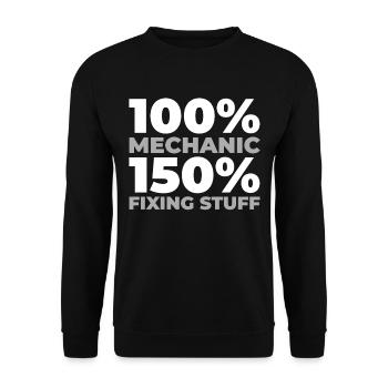 Flugzeug Mechaniker - Unisex Pullover - Schwarz - Vorne - Alina (178cm) & Michal (187cm)