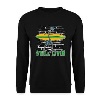 Surfer Surfen - Unisex Pullover - Schwarz - Vorne - Alina (178cm) & Michal (187cm)