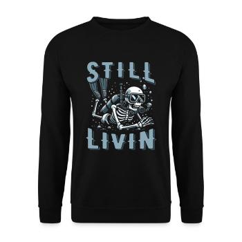 Tauchen Taucher - Unisex Pullover - Schwarz - Vorne - Alina (178cm) & Michal (187cm)