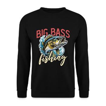 Big Bass Fishing Tournoi Amoureux Bass Pêcheur - Sweat-shirt Unisexe - noir - Devant - Alina (178cm) & Michal (187cm)