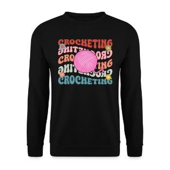 Crochet Crochet Crochets Fil Tricot - Sweat-shirt Unisexe - noir - Devant - Alina (178cm) & Michal (187cm)