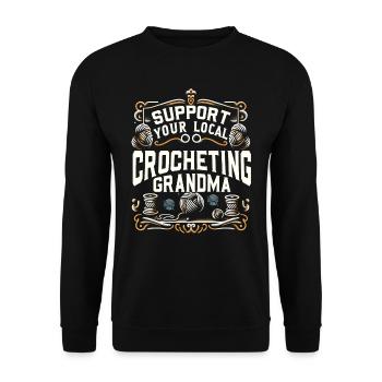 Crochet Crochet Crochet Fil Tricot Vêtements - Sweat-shirt Unisexe - noir - Devant - Alina (178cm) & Michal (187cm)