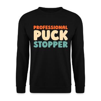 Ice Hockey Goalkeeper Goalkeeper Puck Hockey Puck - Unisex Sweatshirt - black - Front - Alina (178cm) & Michal (187cm)