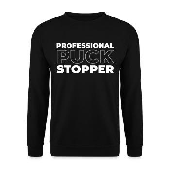 Ice Hockey Goalkeeper Goalkeeper Puck Hockey Puck - Unisex Sweatshirt - black - Front - Alina (178cm) & Michal (187cm)