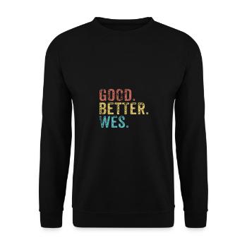 Les mecs cool s’appellent Wes - Sweat-shirt Unisexe - noir - Devant - Alina (178cm) & Michal (187cm)