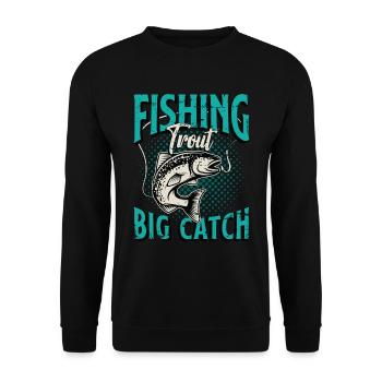 Trout Fishing Trout Big Catch Sportfishing Lover - Unisex Sweatshirt - black - Front - Alina (178cm) & Michal (187cm)