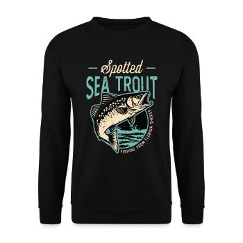Trout Fishing Spotted Sea Trout Fishing Angler - Unisex Sweatshirt - black - Front - Alina (178cm) & Michal (187cm)