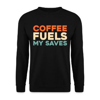 Eishockey Torwart Coffee - Unisex Pullover - Schwarz - Vorne - Alina (178cm) & Michal (187cm)