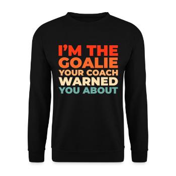 Eishockey Torwart - Unisex Pullover - Schwarz - Vorne - Alina (178cm) & Michal (187cm)