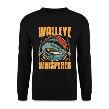 Walleye Fishing Walleye Whisperer Fishing Lover - Unisex Sweatshirt - black - Front - Alina (178cm) & Michal (187cm)
