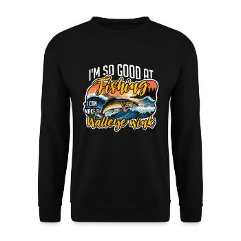 Pêche au doré Je suis si bon à la pêche en bateau - Sweat-shirt Unisexe - noir - Devant - Alina (178cm) & Michal (187cm)