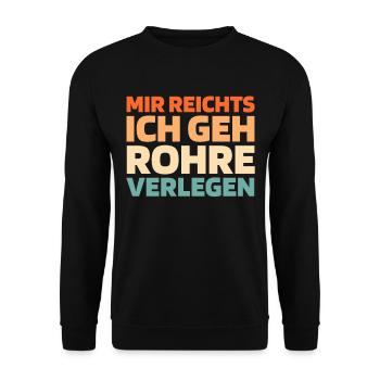 Klempner Installateur - Unisex Pullover - Schwarz - Vorne - Alina (178cm) & Michal (187cm)