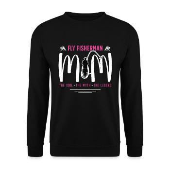 Pêcheur à la mouche Maman L’idole Le mythe Chasse au poisson - Sweat-shirt Unisexe - noir - Devant - Alina (178cm) & Michal (187cm)
