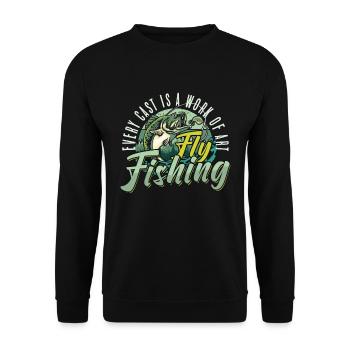Fly Fishing Every Cast Is A Work Of Sportfishing - Unisex Sweatshirt - black - Front - Alina (178cm) & Michal (187cm)