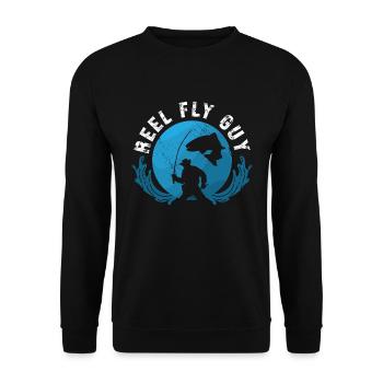 Fly Fishing Reel Fly Guy Fishing Rod Fly Fisherman - Unisex Pullover - Schwarz - Vorne - Alina (178cm) & Michal (187cm)
