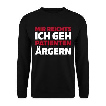 Hebamme Mir Reichts Ich Geh Babies Auffangen - Unisex Pullover - Schwarz - Vorne - Alina (178cm) & Michal (187cm)
