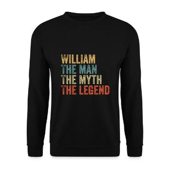 William the man the myth - Unisex Sweatshirt - black - Front - Alina (178cm) & Michal (187cm)
