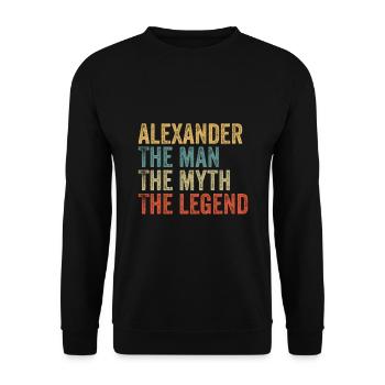 Alexandre l’homme, le mythe - Sweat-shirt Unisexe - noir - Devant - Alina (178cm) & Michal (187cm)