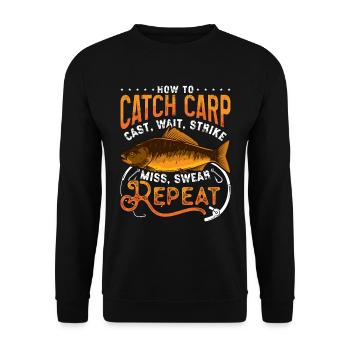 Carp Fishing How To Catch Carp Loves Sport Fishing - Unisex Sweatshirt - black - Front - Alina (178cm) & Michal (187cm)