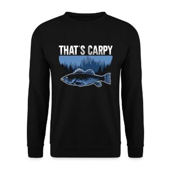 Carp Fishing That's Carpy Sport Fishing Fisherman - Unisex Pullover - Schwarz - Vorne - Alina (178cm) & Michal (187cm)