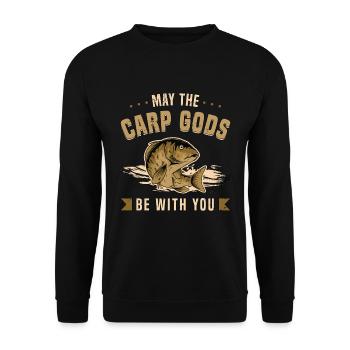 Carp Fishing May The Carp Gods Be With Fishing Rod - Unisex Sweatshirt - black - Front - Alina (178cm) & Michal (187cm)