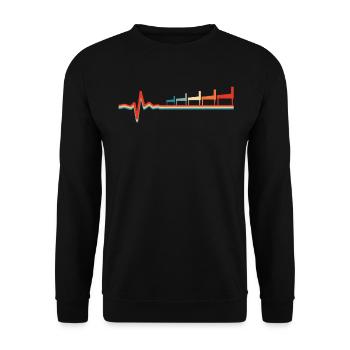 Pinball Ekg Heartbeat - Unisex Sweatshirt - black - Front - Alina (178cm) & Michal (187cm)
