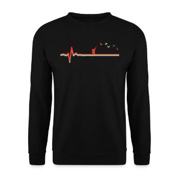 Chasse au canard Chasse au canard ECG Heartbeat - Sweat-shirt Unisexe - noir - Devant - Alina (178cm) & Michal (187cm)