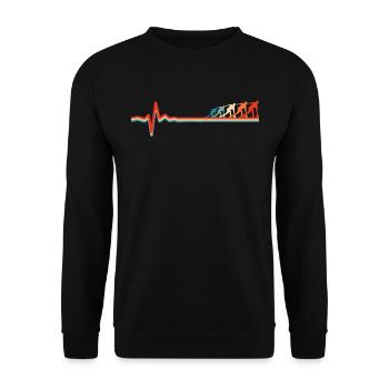 Bowling Bowlen Bowler Ekg Heartbeat - Unisex Sweatshirt - black - Front - Alina (178cm) & Michal (187cm)