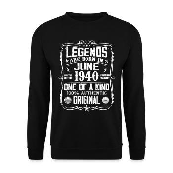 Vintage 1940's June 1940's Retro June Cool 1940's Gift - Unisex Sweatshirt - black - Front - Alina (178cm) & Michal (187cm)