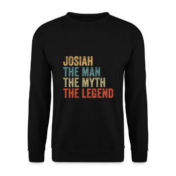 Josiah the man the myth - Unisex Pullover - Schwarz - Vorne - Alina (178cm) & Michal (187cm)