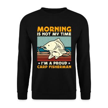 Le matin du pêcheur de carpe n’est pas mon heure de chasse au poisson - Sweat-shirt Unisexe - noir - Devant - Alina (178cm) & Michal (187cm)