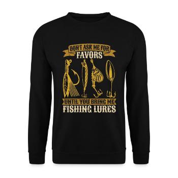 Pêche à la mouche Ne me demandez pas de faveurs jusqu’à la chasse au poisson - Sweat-shirt Unisexe - noir - Devant - Alina (178cm) & Michal (187cm)
