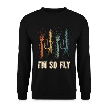Pêche à la mouche Je suis tellement pêcheur sportif à la mouche - Sweat-shirt Unisexe - noir - Devant - Alina (178cm) & Michal (187cm)