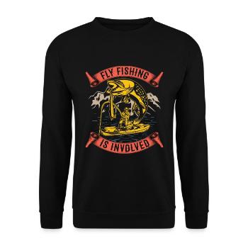 Fly Fishing Is Involved Fishing Rod Fly Fisherman - Unisex Pullover - Schwarz - Vorne - Alina (178cm) & Michal (187cm)