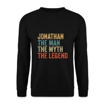 Jonathan the man the myth - Unisex Pullover - Schwarz - Vorne - Alina (178cm) & Michal (187cm)