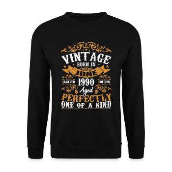 Cadeau juin 1990 anniversaire Juin 1990 juin 1990 - Sweat-shirt Unisexe - noir - Devant - Alina (178cm) & Michal (187cm)