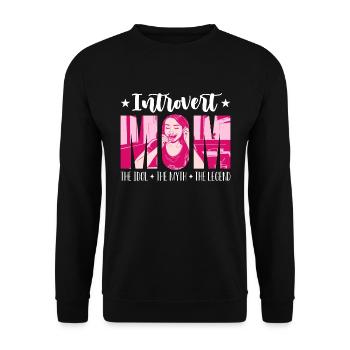 Introvert Mom The Idol The Myth Indoor Lifestyle - Unisex Sweatshirt - black - Front - Alina (178cm) & Michal (187cm)